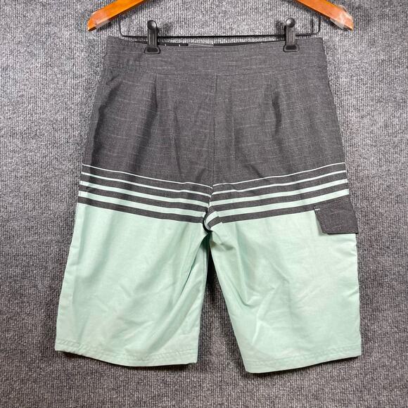 Trinity Board Shorts Men's 28 Green Colorblock Casual Unlined Drawstring Outdoor - Picture 9 of 10